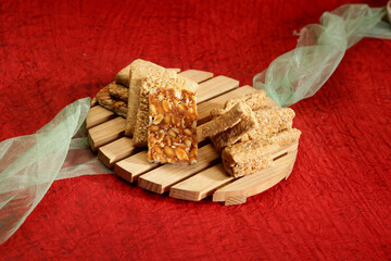 Gajak, Made with sesame seeds, peanuts and jaggery