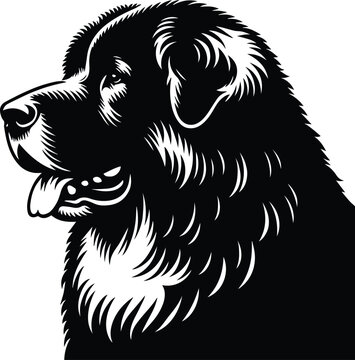 Minimalist Caucasian Shepherd Dog Vector Logo Art