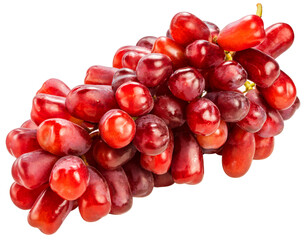 Red Grape on whiter background, Red grape or Red shine muscat grape isolste on white PNG File.