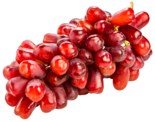 Red Grape on whiter background, Red grape or Red shine muscat grape isolste on white PNG File.