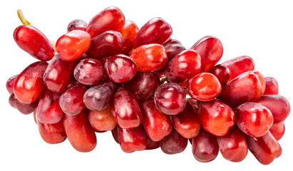 Red Grape on whiter background, Red grape or Red shine muscat grape isolste on white PNG File.