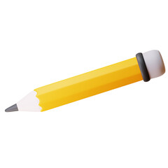 3d pencil rendering. 3d design illustration back to school