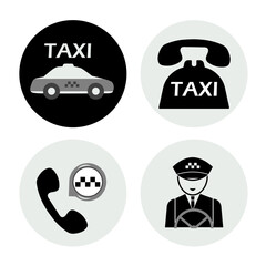 Driver, taxi car, taxi call