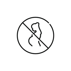 No pregnant women allowed line icon sign symbol isolated on white background