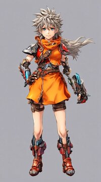 Anime Manga Video Games Futuristic Girl Character Concept Art