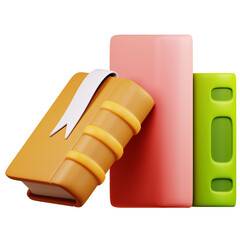 3d books school.  3d design illustration back to school