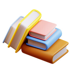 stack of books top view 3d design back to school