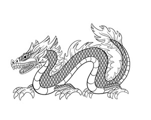 Green Chinese dragon silhouette illustration