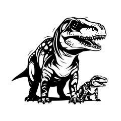Mama T-rex And Baby