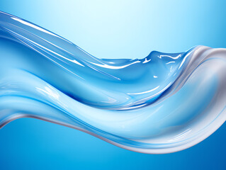 Abstract of blue aqua liquid gel cosmetic wave background, for skincare product