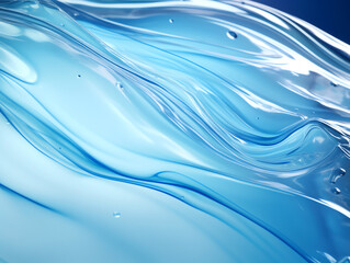 Abstract of blue aqua liquid gel cosmetic wave background, for skincare product