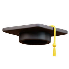 graduation toga hat 3d render. 3d design illustration back to school
