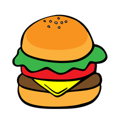 Hand-drawn hamburger illustration