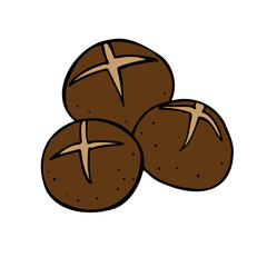 Hand-drawn shiitake mushroom illustration