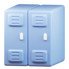 Minimalist 3d rendering of lockers. 3d illustration