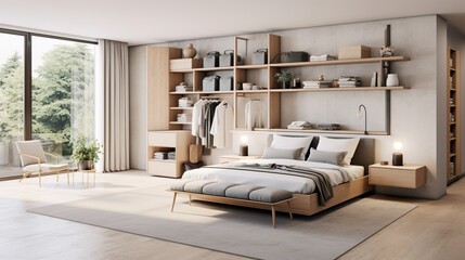 interior of a bedroom  generated by AI