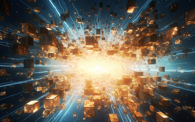 futuristic sci-fi technology network explosion