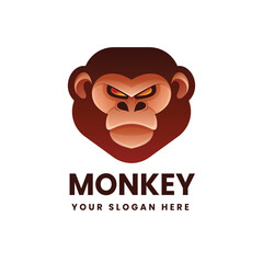 Monkey gradient logo vector icon illustration