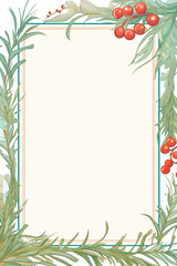 Botanical Frame with Red Berries
