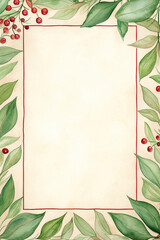 Botanical Frame with Red Berries
