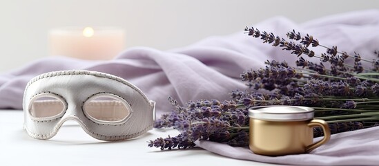 I love to relax before bed by wearing a lavender eye mask while sipping on a soothing cup of coffee...
