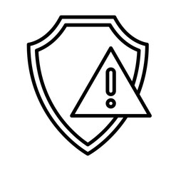 Security error security icon with black outline style. error, security, danger, alert, problem, warning, caution. Vector Illustration