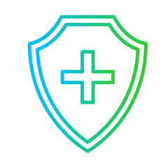 Security recovery security icon with blue and green gradient outline style. security, data, information, technology, internet, computer, digital. Vector Illustration