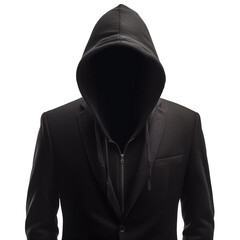 person in a hood on isolated.