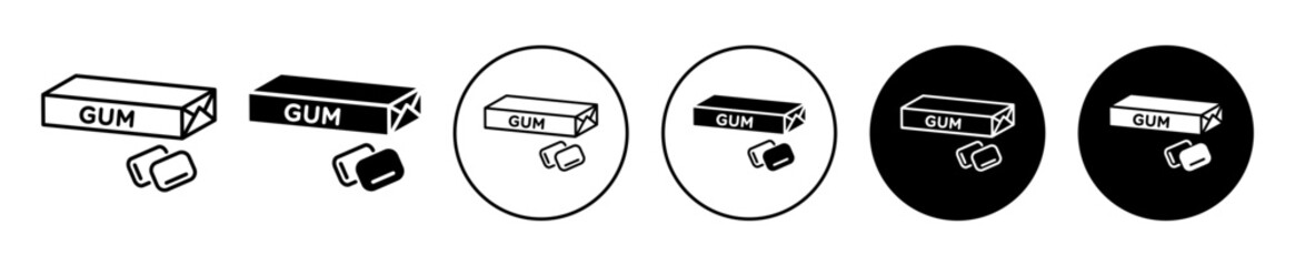 Gum vector illustration set. Bubble gum icon for UI designs. Suitable for apps and websites.
