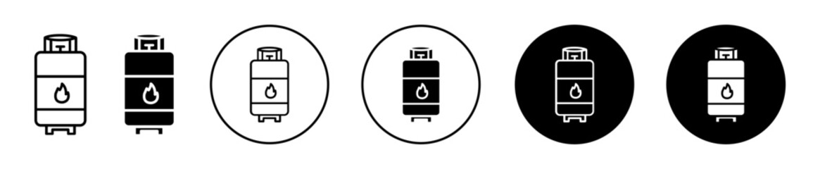 LPG vector illustration set. Propane gas cylinder icon for UI designs. Suitable for apps and websites. - obrazy, fototapety, plakaty