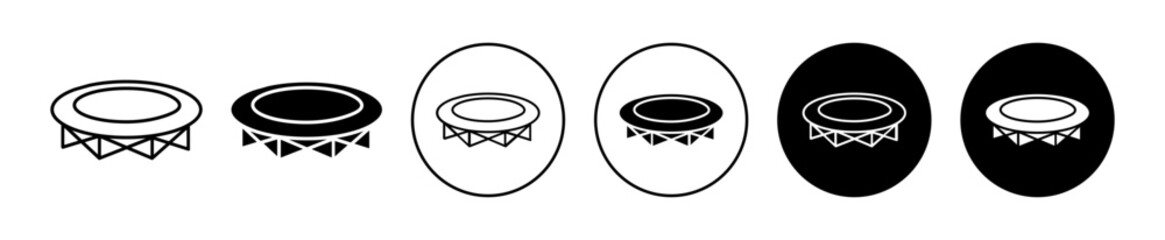 Trampoline vector illustration set. Elastic training trampoline icon for UI designs. Suitable for apps and websites.