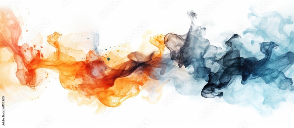 Poster the abstract background design showcases an intricate pattern made of water and fire with an isolate