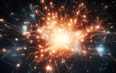 Fototapeta premium futuristic sci-fi data network explosion 