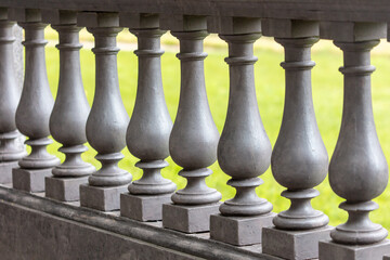 Concrete columns on the railing