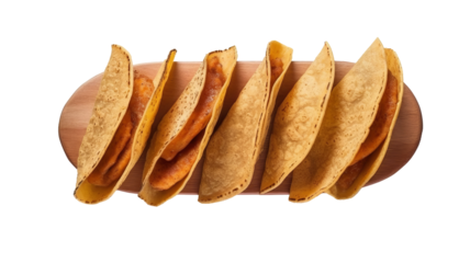 Top view Photo of Mexican tacos: :white solid background