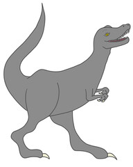 グレーのティラノサウルスのイラスト