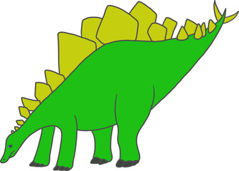 緑のステゴサウルスのイラスト