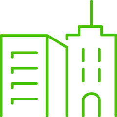green building line icon illustration
