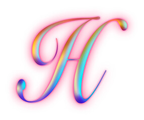 Obraz premium h Pink light Alphabet Uppercase