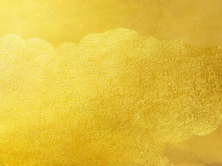 日本伝統の雲柄模様の金の和紙素材 - obrazy, fototapety, plakaty