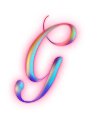 Obraz premium g Pink light Alphabet Uppercase
