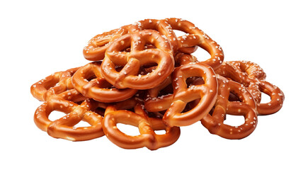 pretzels isolated on transparent background generative ai