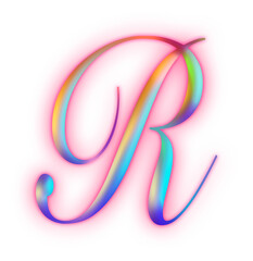 r Pink light Alphabet Uppercase