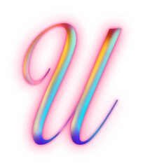 u Pink light Alphabet Uppercase