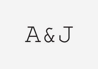 Initial Alphabet AJ Logo Design Vector Template. Abstract Letter AJ Logo Design