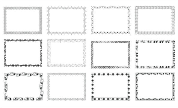 Vector luxury photo frame border design or certificate border frame