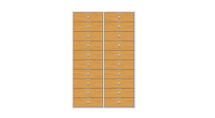 wooden locker on the white background