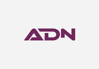 Initial Letter ADN Logo Design Vector Template. Abstract Letter ADN Linked Logo