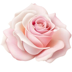 Pink rose isolated on white background. Beautiful flower for decoration. 