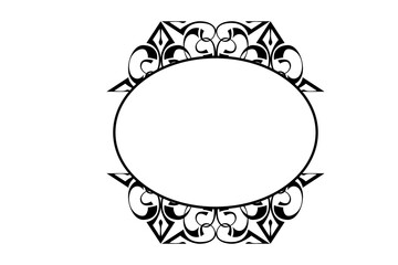 Line Art Ornament Border With Transparent Background